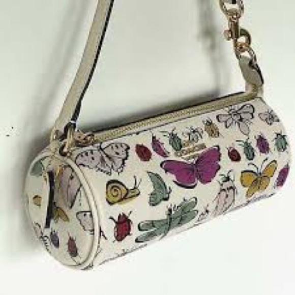 Coach White Shoulder Bag with Nature-Inspired Print - Picture 6 of 11